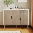 thumbnail image 2 of Armoire de Rangement Moderne la Plus Récente, Buffet Blanc Fini Bois avec Tiroir et Tablettes à Hauteur Réglable (35,5 L x 11,5 L x 28,5 H), 2 of 9