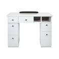 thumbnail image 2 of NAPA Manicure Table, Nail Station for Beauty Salon Furniture & Equipment, Marble Top & 1UV Hole, Modern White/Silver, 2 of 8