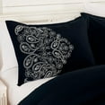 thumbnail image 3 of Chezmoi Collection 7-Piece Black Paisley Floral Embroidery Comforter Set, Queen, 3 of 8