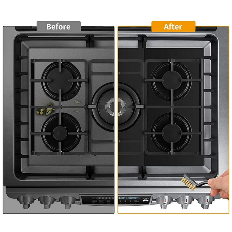 TSV 6pcs Gas Stove Burner Covers, Reusable Non-Stick Gas Range Protectors  for Kitchen, 0.2mm Double Thickness, 10.6 x 10.6 