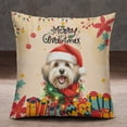thumbnail image 2 of Merry Christmas Santa Havanese Scarf Twinkling Lights Xmas Holiday Pillowcase Double Sided Havanese Dog Lover Gifts Idea Pillow Case Covers - 00022, 2 of 3