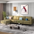 thumbnail image 2 of Costway Modular L-shaped Sectional Sofa w/ Reversible Chaise & 4 USB Ports Green, 2 of 10
