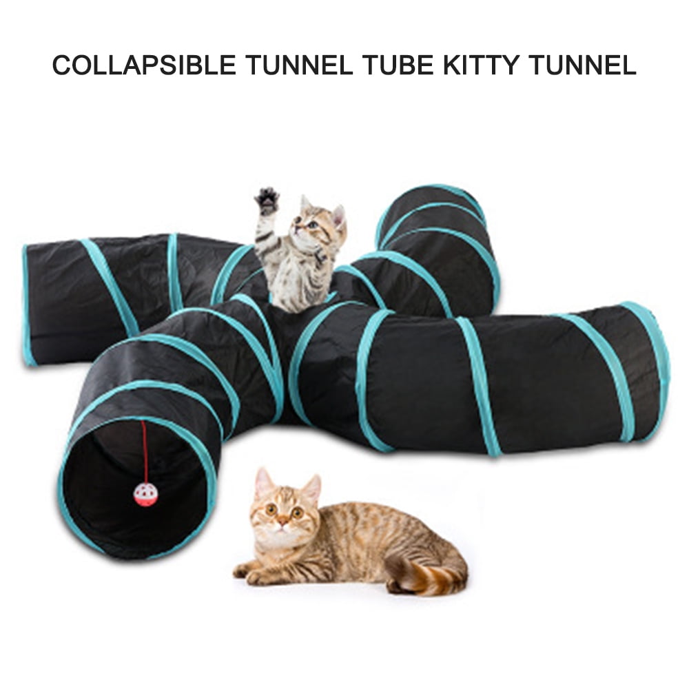 hothuimin Premium 4 Way Cat Tunnel Large indoor outdoor Play Toy Tunnel tube for Cats Dogs Puppy Rabbits#12-STXZ 