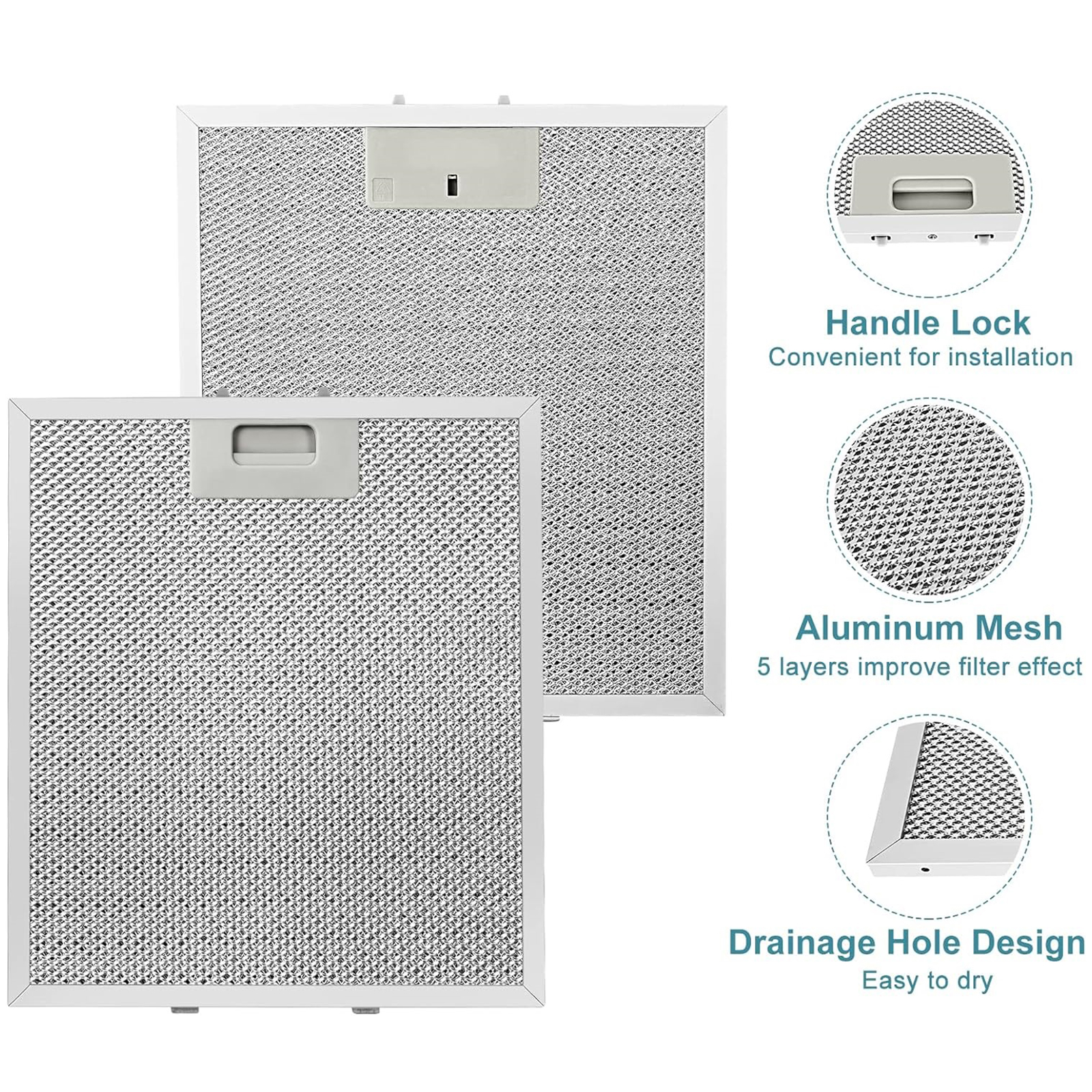 Ranges Hoods Filter Extractor Hoods Filter Oil Purifiers Filter Indoor BBQ Hoods Filter Metal Texture Suitable for Cooking