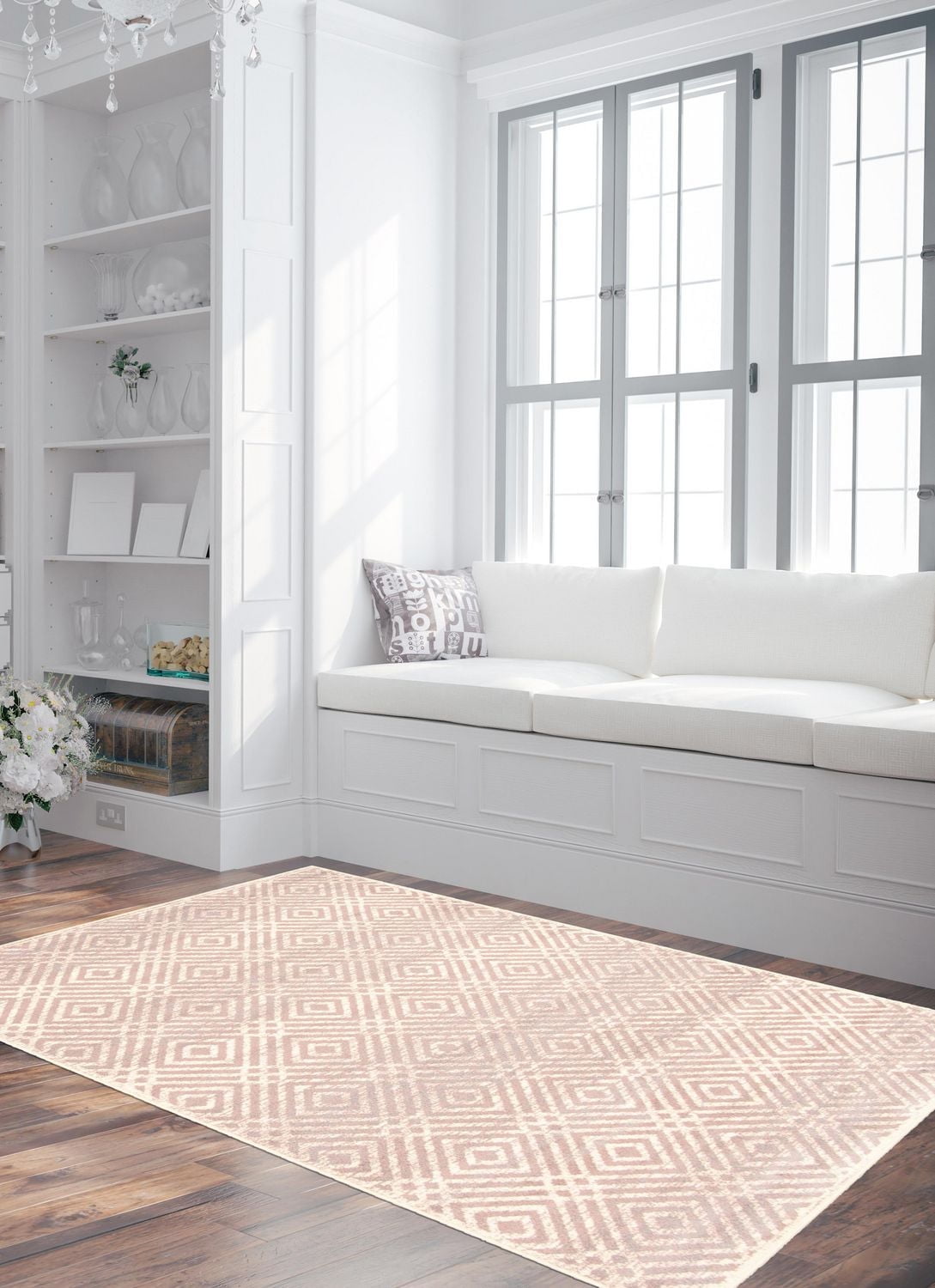 ECARPET Area Rug for Living Room, Geometric Indoor Carpet Ember Collection