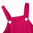 thumbnail image 4 of XIMIN Girls' Wide Leg Overalls - Casual Button Strap Bib Overalls Cute Sleeveless Jumpsuits with Pockets for Kids Teens (Hot Pink, 13-14 Years), 4 of 9