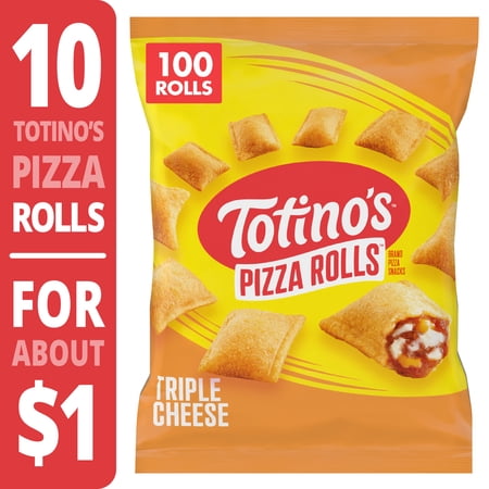 Totino's Pizza Rolls, Triple Cheese Pizza Flavored, Frozen Appetizers, 100 Rolls, 48.8 oz