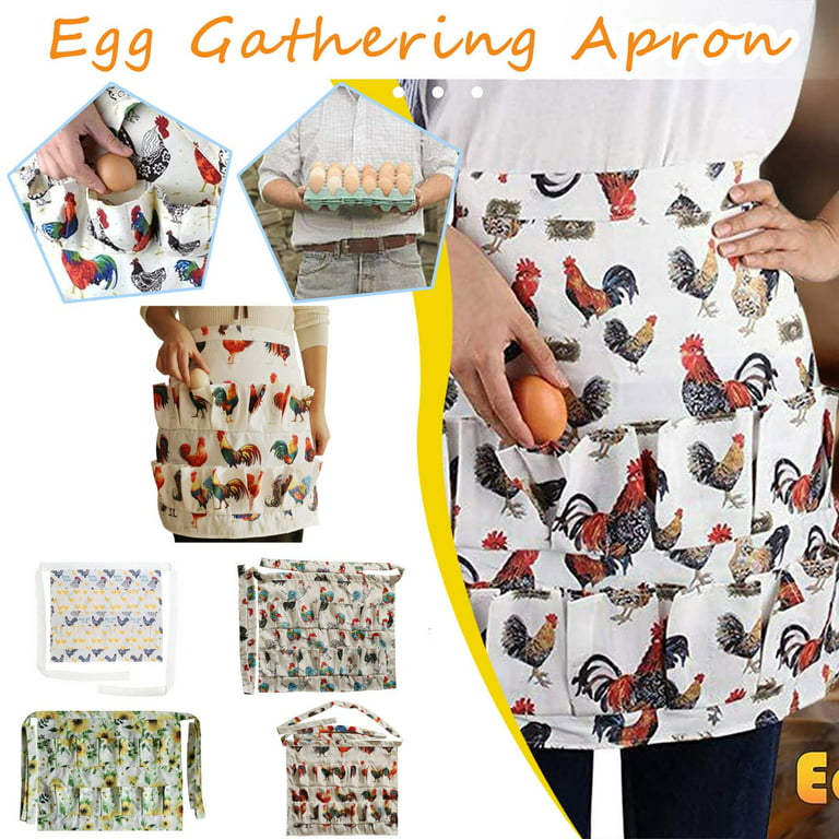 Norhogo Egg Apron Women Men With 12 Pockets, Funny Eggs Hold Collecting  Apron For Fresh Eggs Women Deep Pocket Holder For Collecting Hen Ducks  Goose 52 x 45 cm, Colourful : 