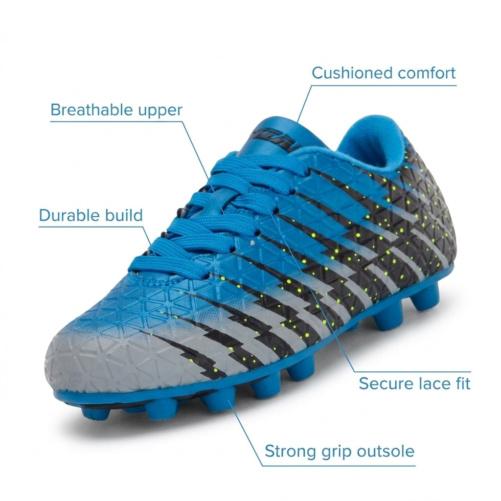 Vizari Bolt Firm Ground Soccer Cleats Kids Blue/Black Size 13 photo 2