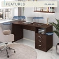 thumbnail image 4 of Techni Mobili Classy Computer Desk with 3 Drawers in Espresso, 4 of 12