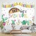 thumbnail image 4 of Taco Bout a Baby Girl Backdrop Mexican Fiesta Baby Shower Photography Background Neutral Cactus Cowboy Hat Colorful Flags Mexican Newborn Shower Birthday Party Decorations Banner Props, 4 of 5