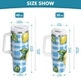 thumbnail image 6 of Yayeee 40oz Double-Wall Insulated Stainless Steel Tumbler with Handle Bottle, Cartoon Plaid Lemon, 6 of 8