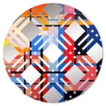 thumbnail image 2 of Designart "Harmonious Pastel Geometric Blend III" Landscape Sunset Plaid Round Wall Mirror - Landscapes Oval Printed Decorative Mirror - Multiple Color Options, 2 of 5