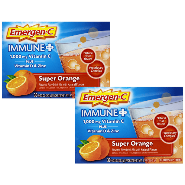 Emergen C Immune 1000mg Vitamin C Powder With Vitamin D Zinc Antioxidants And Electrolytes For Immunity Immune Support Dietary Supplement Super Orange Flavor 60 Count 2 Month Supply Walmart Com Walmart Com Emergen C Immune 1000mg Vitamin C Powder With Vitamin D Zinc Antioxidants And Electrolytes For Immunity Immune Support Dietary Supplement Super Orange Flavor 60 Count 2 Month Supply Walmart Com Walmart Com