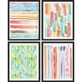thumbnail image 2 of PixonSign Framed Wall Art Rainbow Pastel Paint Stroke Collage Prints, Set of 4 Abstract Shapes Wall Decor Arts, Colorful Wall Décor, Adhesive Canvas Poster, Modern Home Artwork - 8"x10" Black, 2 of 5