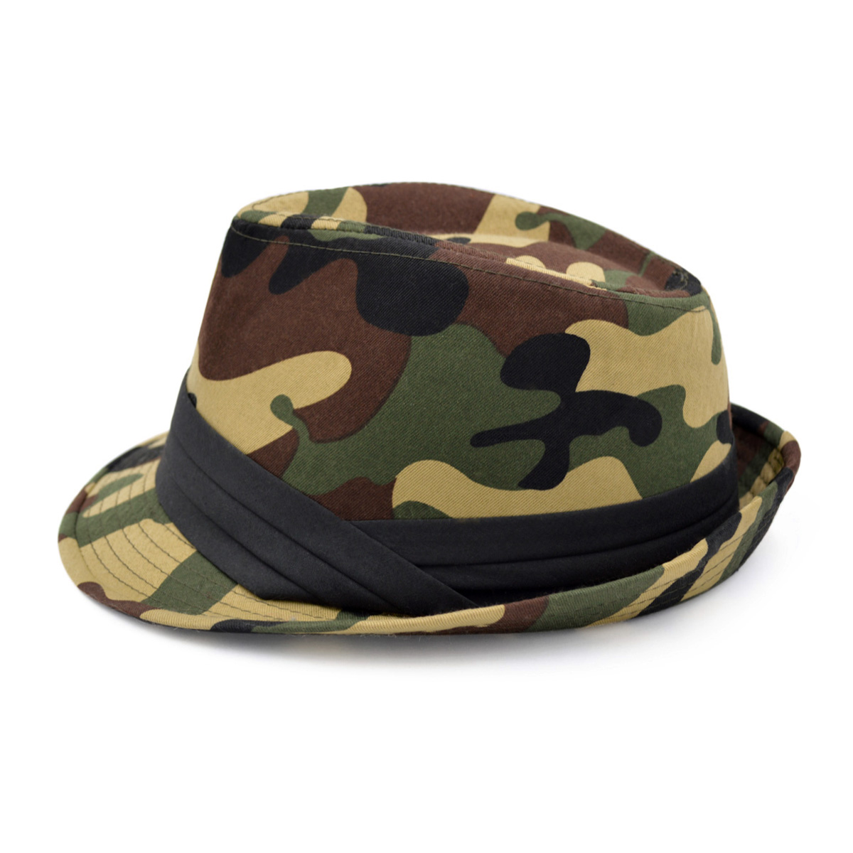 Premium Unisex Camouflage Black Band Fedora Hat - image 4 of 4