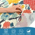 thumbnail image 3 of Yayeee Kitchen Curtains Tier Pair Light Filtering 27"x24" Rod Pocket Short Cafe Window Panel, Vibrant Japanese Flowers, 3 of 7