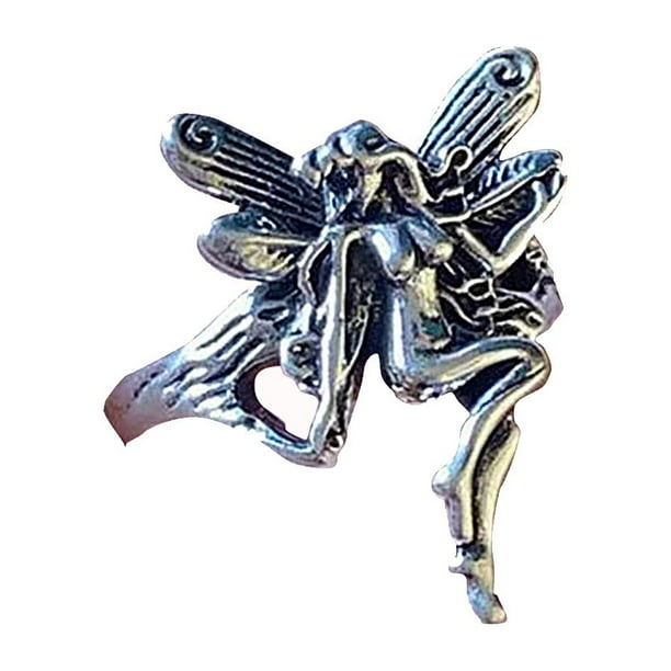 Anillo de Ángel Chapado Ganfancp Vintage para Mujeres Anillo de Aniversario Fiesta