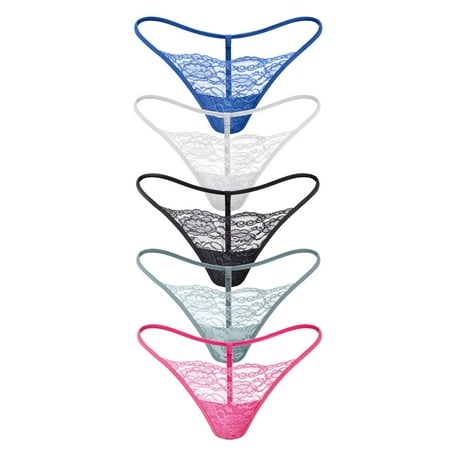 

Women s Low Rise Soft Lace G-String Thong Panties Pack of 5 (X-Large)