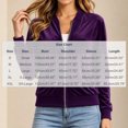 thumbnail image 7 of Kukoosong Women's Velvet Bomber Jacket, Long Sleeve Full Zip Up Stand Collar Velour Coat with Pockets, Slim Casual Lightweight Outerwear for Spring Fall Daily Wear, 7 of 7