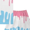 thumbnail image 2 of felwors Ensemble Estival à Cordon de Serrage 2 Pcs pour Garçons, T-Shirt à Manches Courtes à Col Ras du Cou Style Baseball Glace et Short, Tailles 2 Ans-12 Ans (Rose Pâle, 5-6 Ans), 2 of 3