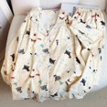 thumbnail image 3 of Women's Cream Plaid Long Sleeve Pajama Set Cloud Cotton Loungewear Sweet Cute Home Outfit, 3 of 5
