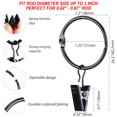 thumbnail image 2 of Anillas de cortina con clips, paquete de 36 unidades, roonoo, metal negro, 31 mm, 2 of 7