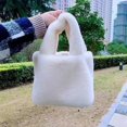 thumbnail image 2 of Bolso de mano de felpa suave para mujer, bolsos de compras de piel sintética de Color sólido, bolso de viaje pequeño, bolsos de mano esponjosos cálidos para mujer, bolso de mano para fiesta de inviern xuanjing  unisex, 2 of 2