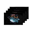 thumbnail image 4 of MKHERT I Love You More Than All The Narwhals Tn The Sea Valentine's Day Placemats Table Mats for Dining Room Kitchen Table Decoration 12x18 inch,Set of 4, 4 of 4