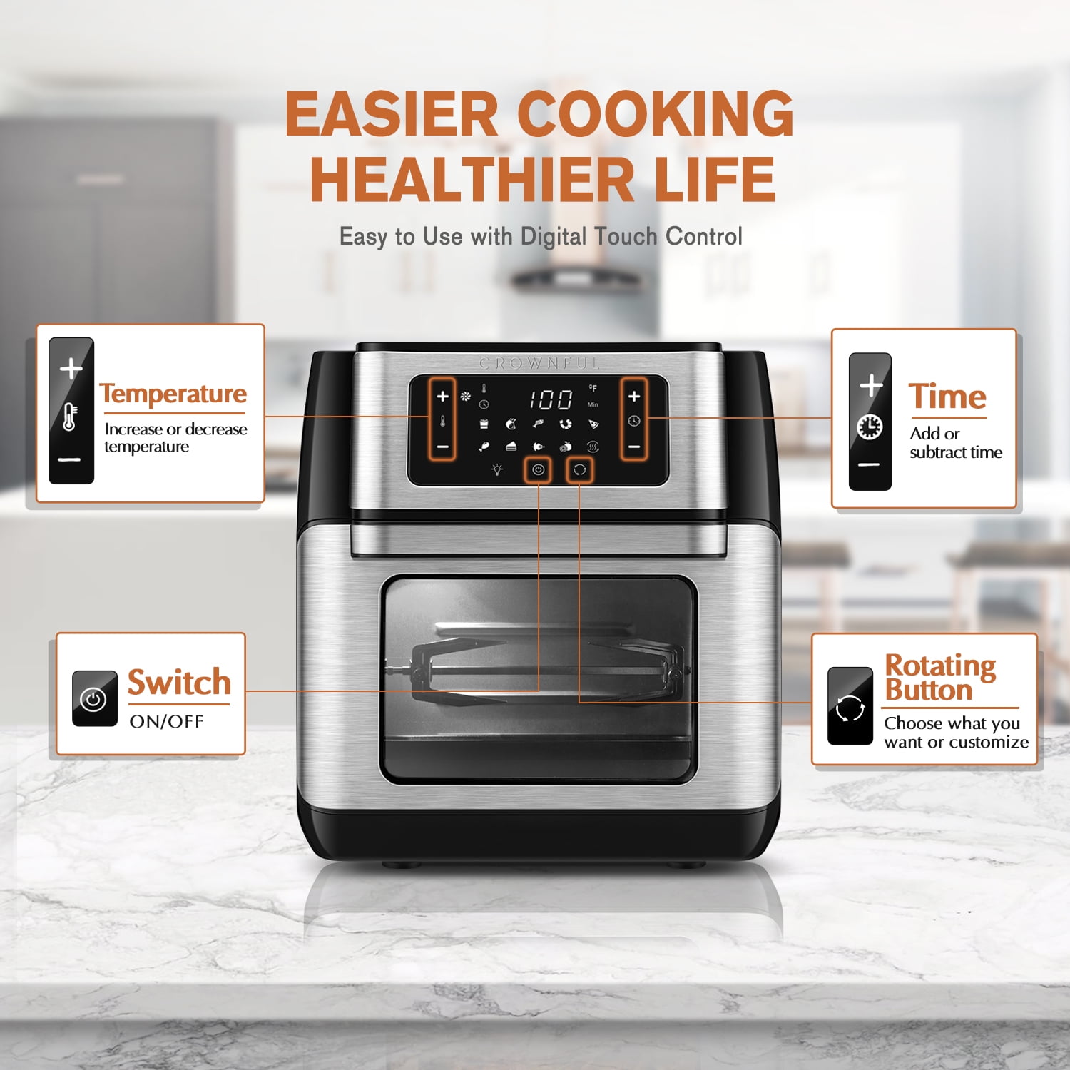 crownful air fryer 10 in 1