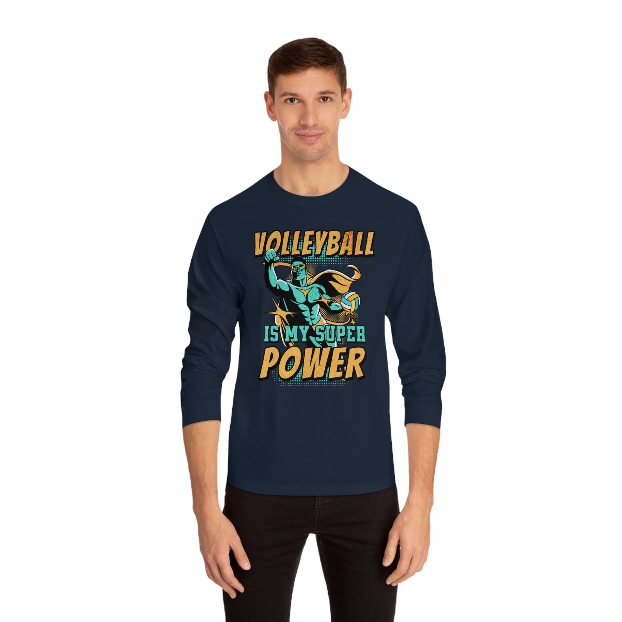 Superhero Unisex Long Sleeve T-Shirt, Volleyball is My Super