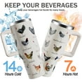 thumbnail image 3 of Chicken Tumbler with Handle 40oz Rooster Hen Cup Stainless Steel Chicken Breed Water Bottle Chicken Themed Gifts for Chicken Lovers Chicken Owners Funny Gift for Women Men, 3 of 6