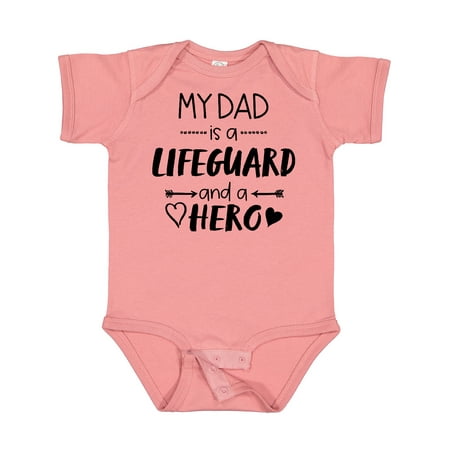 

Inktastic My Dad is a Lifeguard and a Hero with Hearts Gift Baby Boy or Baby Girl Bodysuit