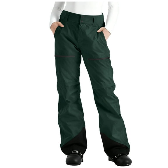 Turilly Women's Colorblocked Pocket Fleece Ski Pants Pants Fashion Women's Ski Pants Army Green L