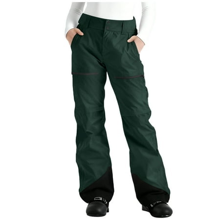 Ski Pants Womens Fleece Lined Waterproof Insulated Softshell Winter Thermal Windproof Hiking Snowboard Pants Pockets