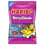 HARIBO Gummi Candy Berry Clouds Pack of 1 6.3oz Peg Bag