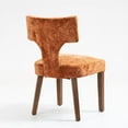 thumbnail image 5 of Mid Century Modern Dining Chairs Set of 2, Farmhouse Linen Fabric Upholstered Accent Chair,Kitchen Chairs with Hardwood Frame, Orange, 5 of 17