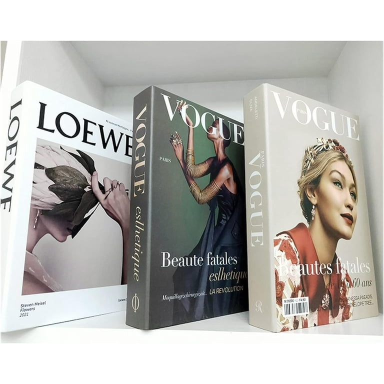 Vogue Decorative Books Fashion Book Décor for Elegant and Refined Homes –  Designer Coffee Table Books for Decoration with No Pages, Faux Books,  Office Decor, Bookshelf, Living Space Aesthetic 