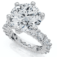 thumbnail image 3 of Pompeii Certified 5 1/2Ct Diamond Eternity Engagement Ring 14k White Gold Lab Grown, 3 of 3