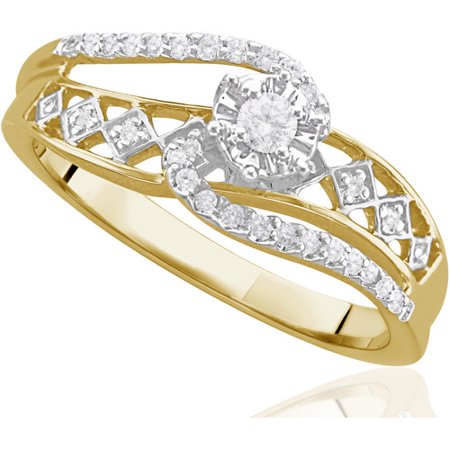 1/5 Cttw Sterling Silver With Yellow Gol