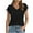 Black, variant on ShomPort Women's Tops Summer Casual V Neck Cap Sleeve T-Shirts Comfortable Solid Color Tees