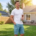thumbnail image 6 of BRANROY Mens Cargo Shorts Loose Multi‑Pocket - Mid‑Length Drawstring Shorts, Great as Beach Shorts, Hiking Shorts, and Casual Sport Shorts for Outdoor Lifestyle,Light Blue,S, 6 of 9