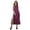 Burgundy, variant on Moomaya Printed Women Long dress Front Slit Sexy Sleeveless Rayon Wedding Dress