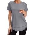 thumbnail image 3 of Ronuti Womens Workout Tops Short Sleeve Activewear T-Shirts Quick Dry Breathable Gym Running Yoga Athletic Wear, 3 of 11