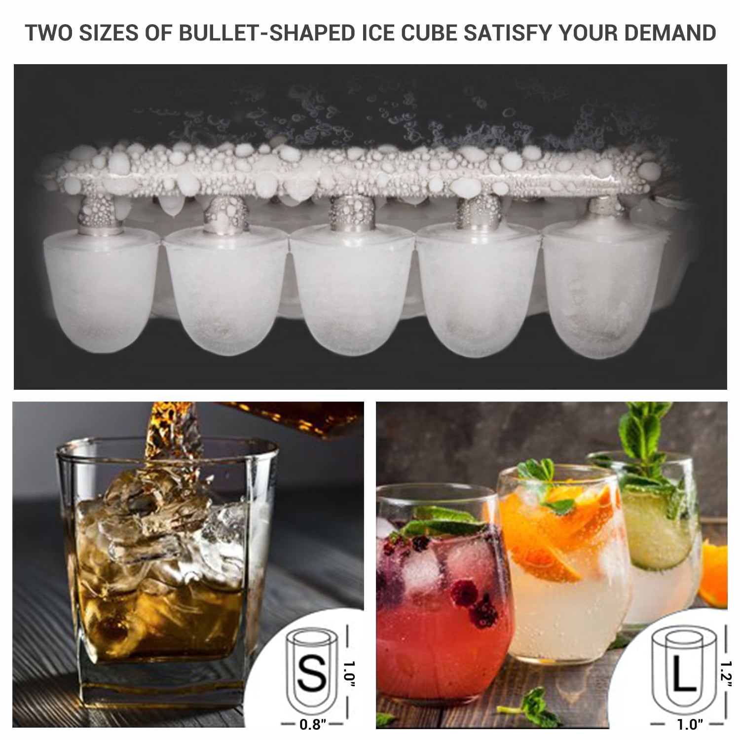 Square Ice Cubes - Enjoy Big 2 Inch Square-Sided Ice Every Day! - Goliath  Ice