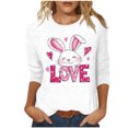 thumbnail image 1 of Camisetas Casuales de las Mujeres Impresas 3/4 Manga Cuello Redondo Blusa, Moda Ligera Superior para el Hogar Y el Uso Diario, Cómoda Imitación de la Tela Del Estante, 1 of 6