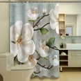 thumbnail image 2 of Shower Curtains for Bathroom, Spring Magnolia White Flower Vintage Shower Curtain Set Polyester Waterproof Fabric Bath Curtain with Hooks for Home Hotel Apartment Farmhouse 72x72 inch, 2 of 6