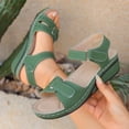 thumbnail image 5 of Domuza Womens Orthopedic Sandals Arch Support Summer Flat Sandals Wide Width Non Slip Slip on Beach Slippers Comfort 2026 Foam Shoes Army Green 7（EU-38）, 5 of 7