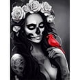 thumbnail image 1 of Cuadros Decorativos Calavera mujer pintura al óleo por números Kit DIY pintura acrílica dibujo sin marco (1) Ehuebsd embutido en tela, 1 of 1