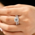 thumbnail image 4 of vylahjewellery Round Cut Moissanite Halo Anniversary Proposal Ring Double Band Wedding Engagement Ring for Women 925 Sterling Silver Mother's Day Gift Ring, 4 of 6